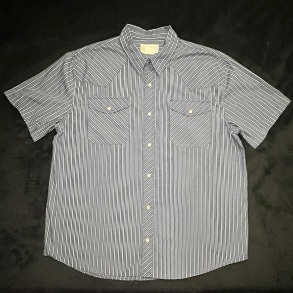 Haband Men’s Western Striped Pearl Snap Short Sleeve Shirt, Vintage, Size Large - Picture 2 of 10